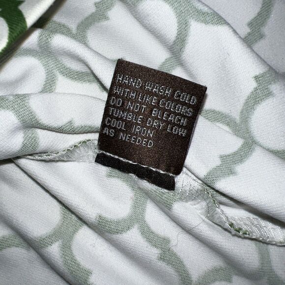 J Mclaughlin Ivory Green Scoop Neck 3/4 Sleeve Catalina Cloth Sheath Dress Small - Picture 8 of 8